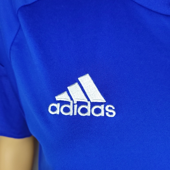 ADIDAS BLUE/WHITE STRIPE WOMEN'S SOCCER JERSEY TEE EUC SMALL - Picture 4 of 10